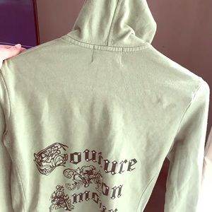Juicy Couture Green Zip Up with Rinestones